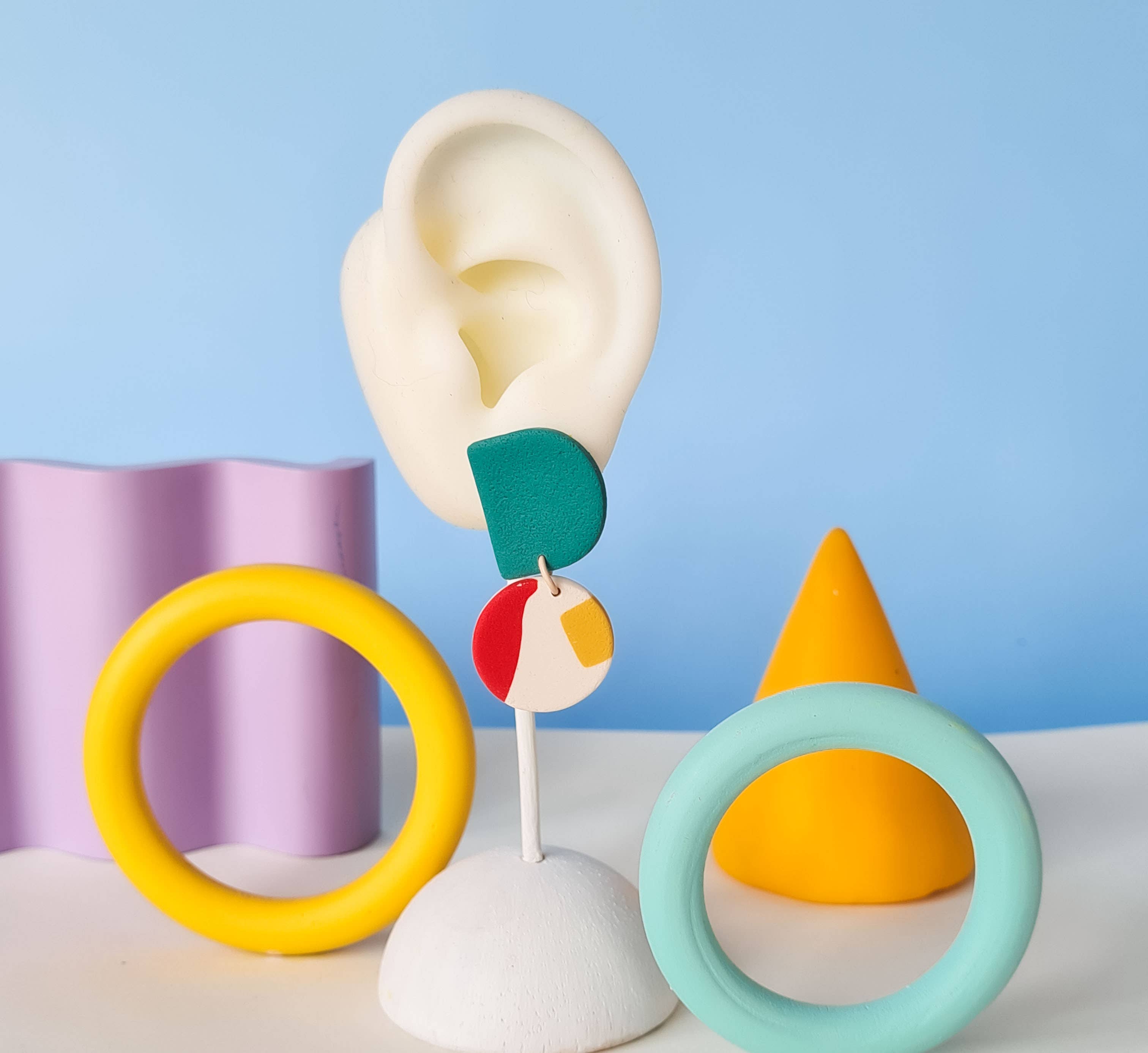 Mono - Wholesale Dangle Earrings - colorful patterned handmade clay earrings in 19 varieties26