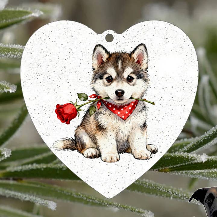 Valentine Dog Glitter Heart Decorations - 93 breeds for wholesale by Storms Style