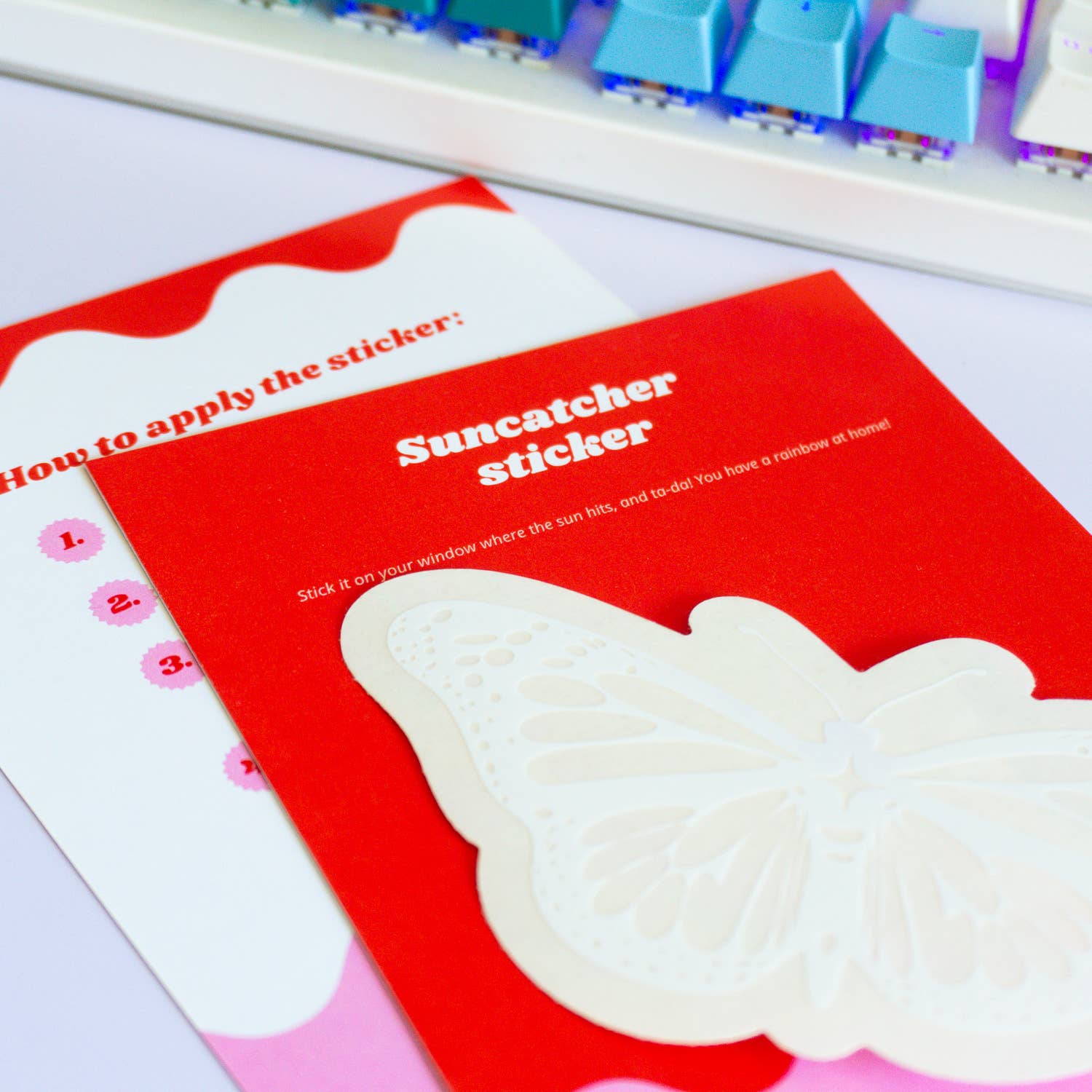 Creative Goodie - Wholesale Sticker - Butterfly Suncatcher sticker, Rainbow window decal2