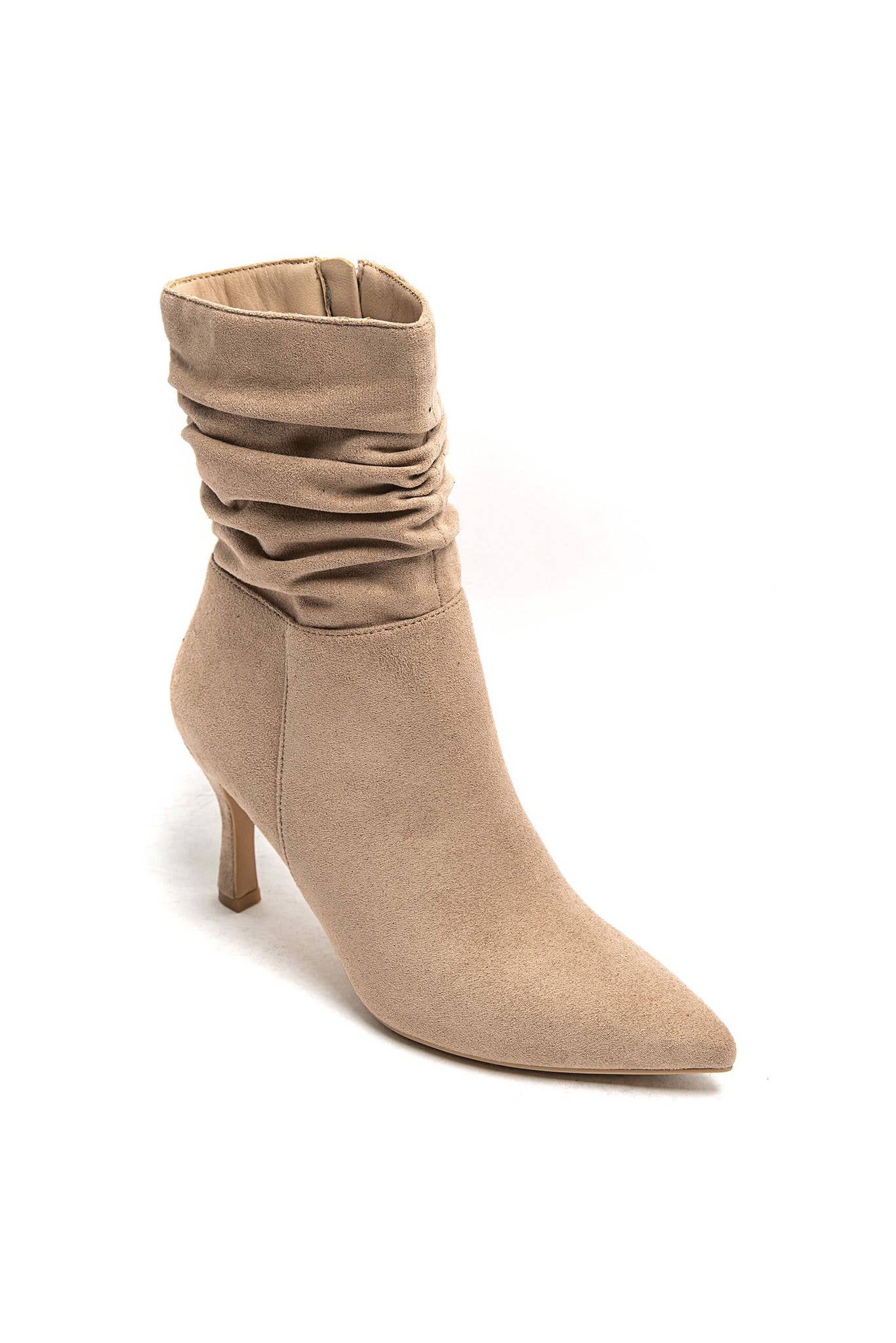 No Doubt Shoes - Venta al por mayor Botines - Mujer - BOTINES DE TACÓN MEDIO EN PUNTA CON FRUNCIDO EN LA PANTORRILLA23