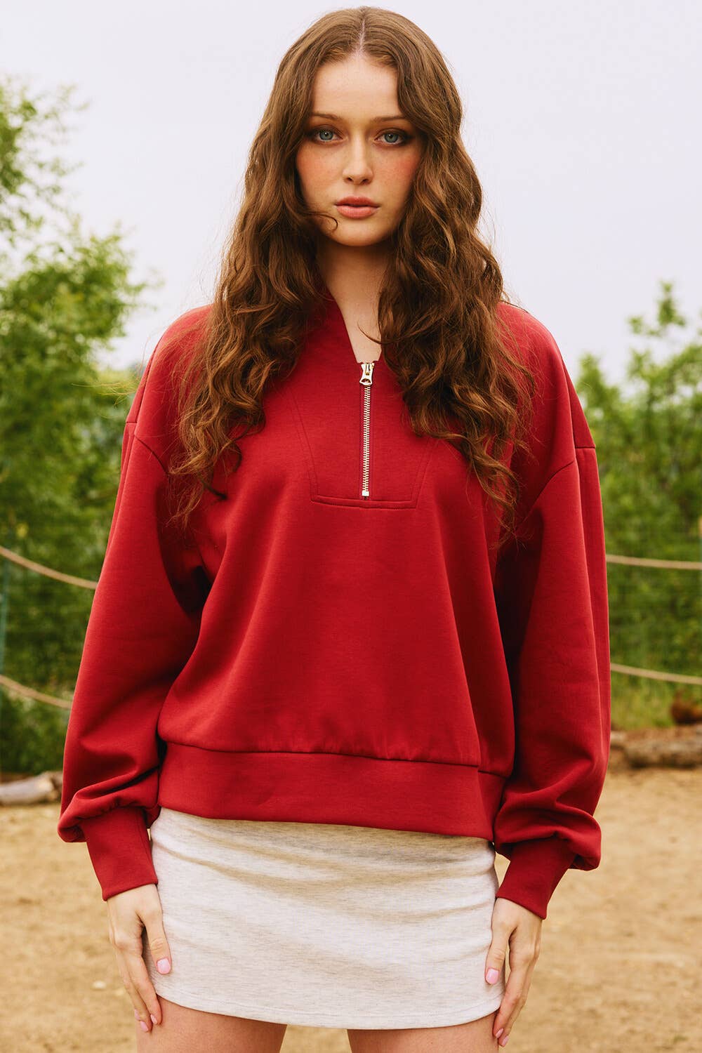 BUCKETLIST INC - Wholesale Sweatshirt - Women's - IT2154 Half Zip-up Scuba Sweatshirts80