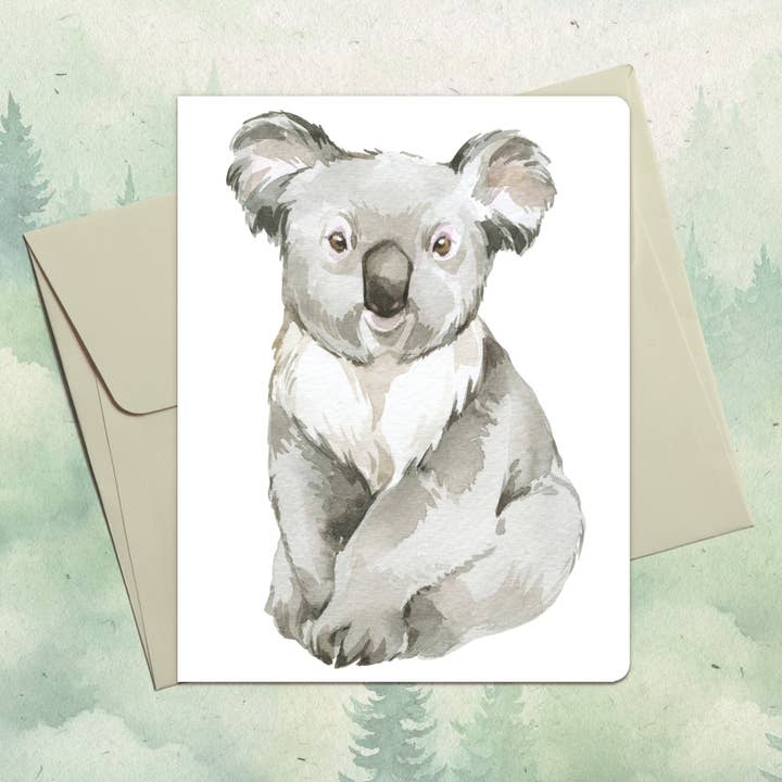 Handgefertigte Koala-Grußkarte für den Großhandel von Soul Familiar