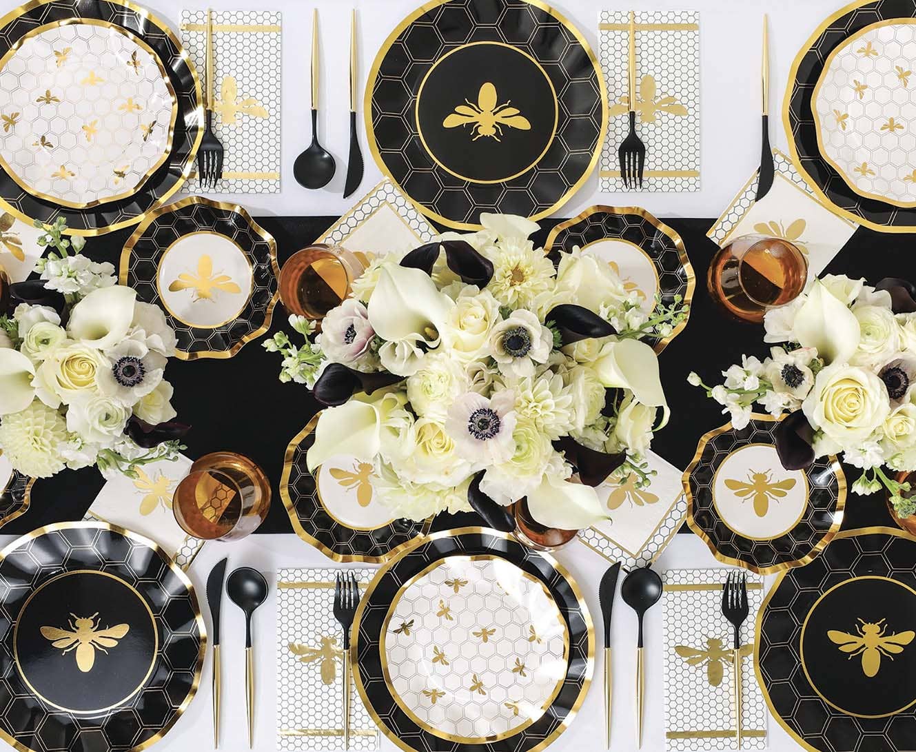 Sophistiplate - Wholesale Assorted Cutlery Set - Black & Gold Bella Assorted Plastic Cutlery/24pc, Service for 87