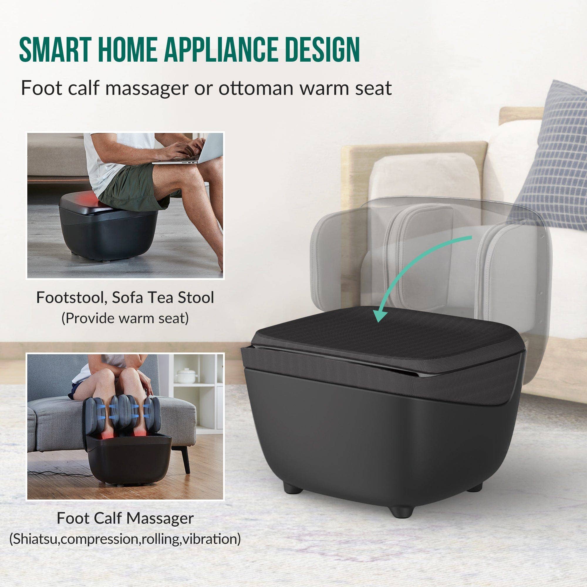 SNAILAX - Wholesale Body Massager - Snailax 2 IN 1 Foot Massager & Ottoman Foot Rest - K681