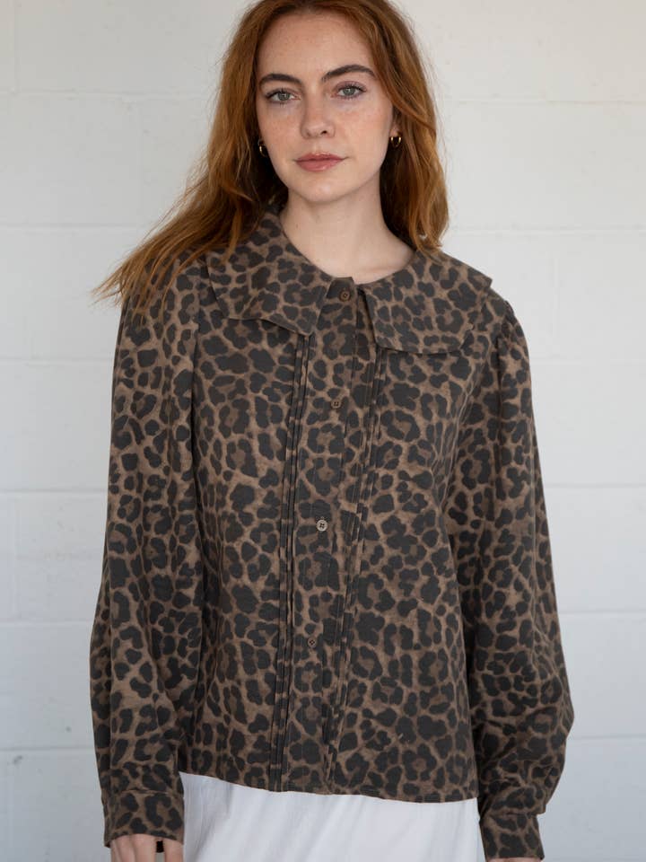 Camisa com Botões de Leopardo por atacado de Things Between