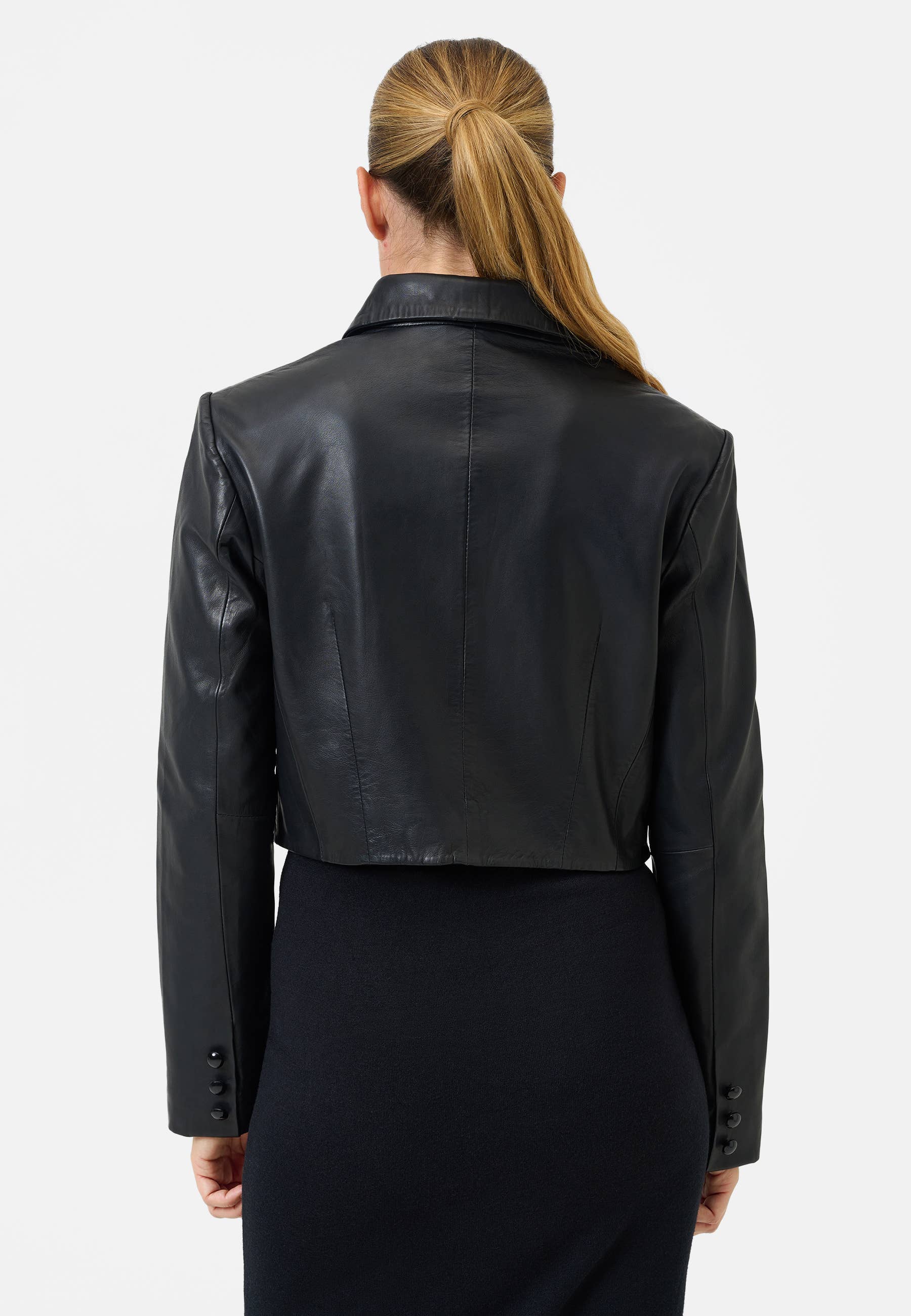 Ricano – wholesale Leather jacket – Women′s – Short Women's Bolero Yolanda - Lamb Nappa Leather3