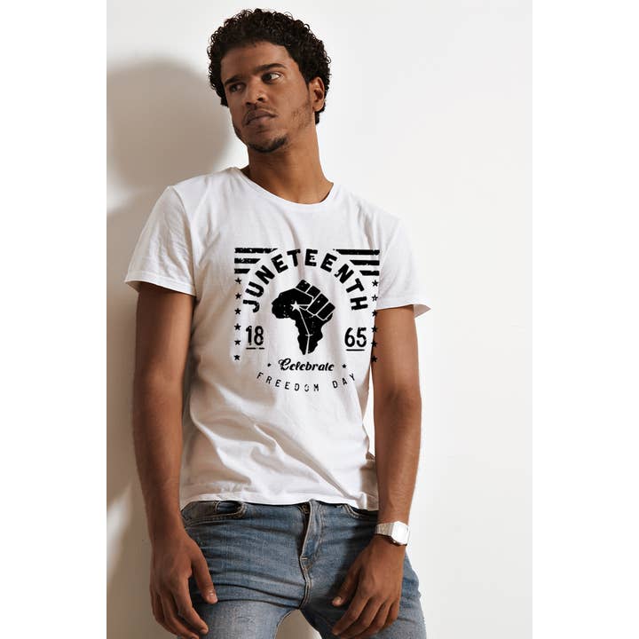 DOM-L4315 JUNETEENTH GRAPHIC MENS TEE for wholesale by Polar bee