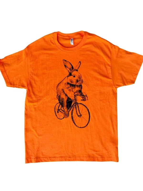 Bunny Rabbit on a Bicycle Men's T-Shirt for wholesale by Dark Cycle Clothing