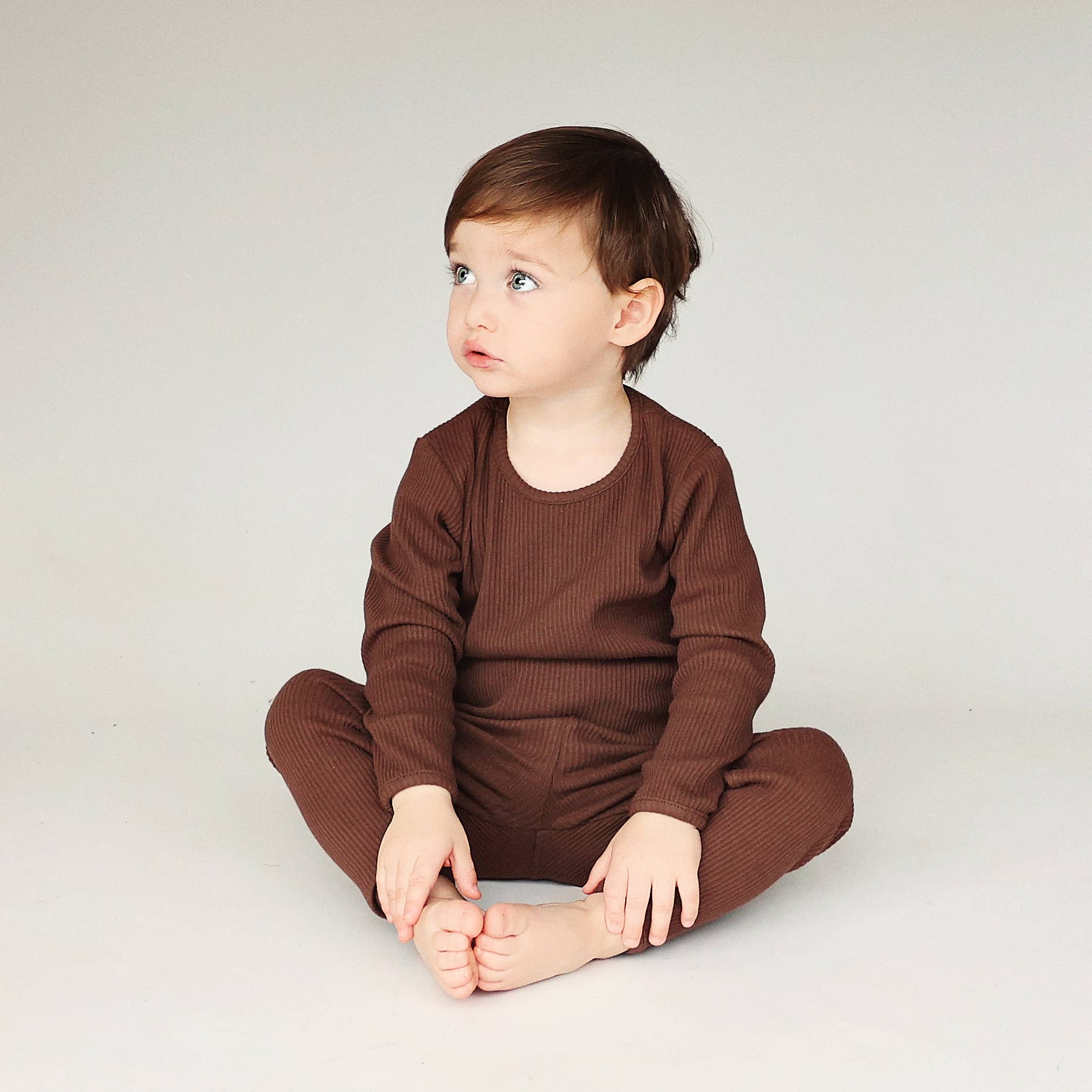 DreamBuy – wholesale Sleepwear set – Kids – Chocolate Ribbed Lounge Set Unisex Pajama Pyjama Tracksuit1