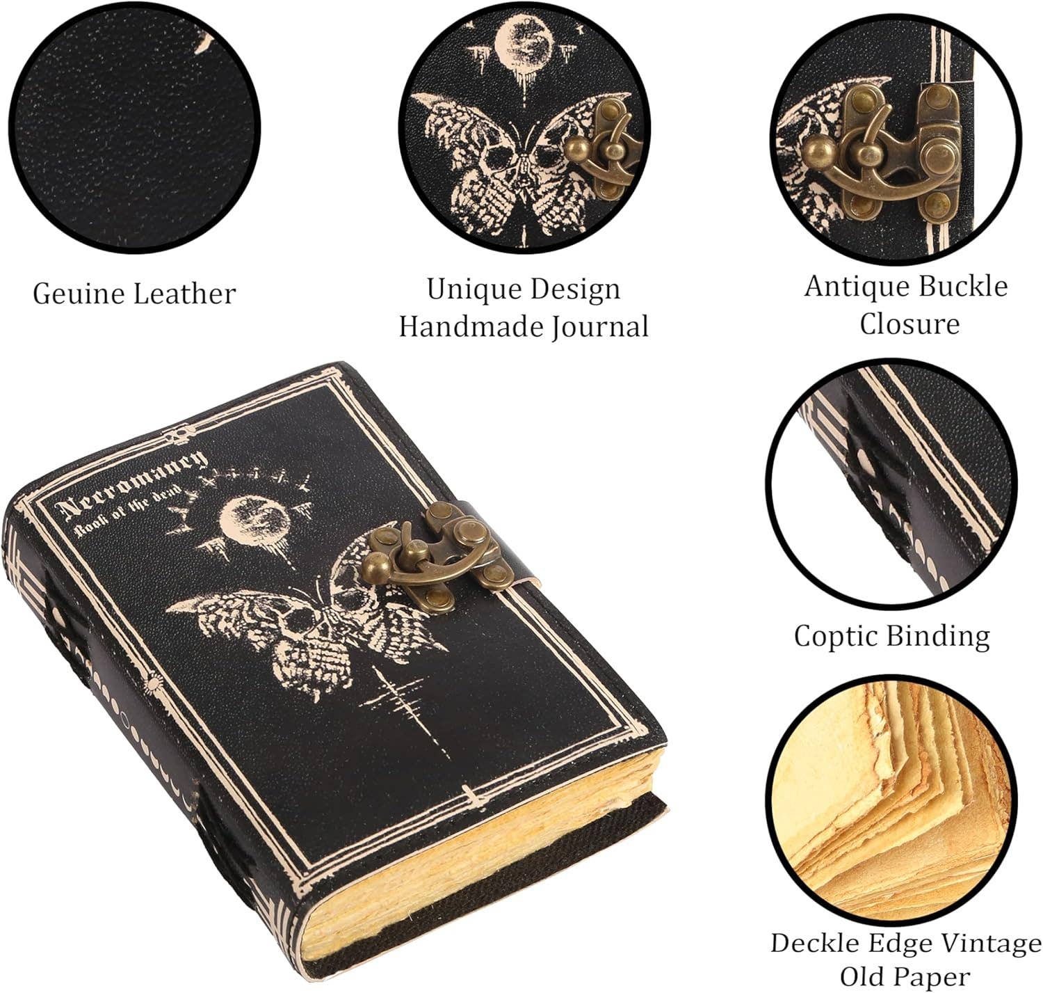Tuzech Leather – wholesale Journal och dagbok – TUZECH läderklätt anteckningsbok med grimoirestil och ojämna kanter för män och kvinnor111