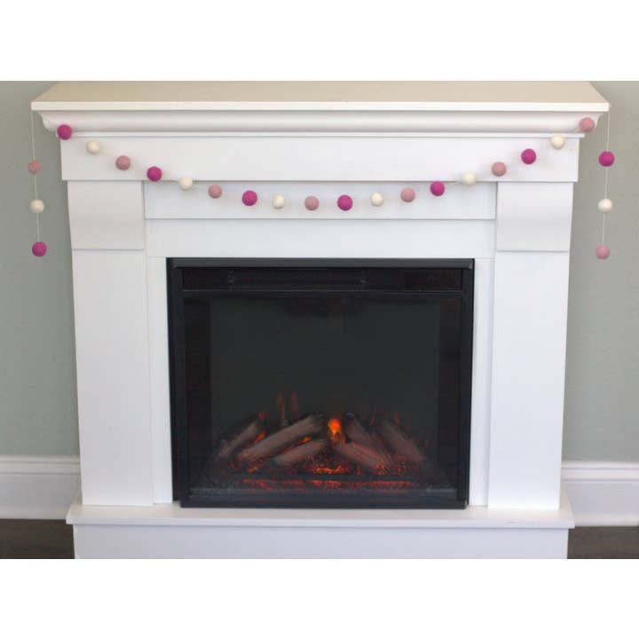 Matthew + Mae - Wholesale Bunting/Garland - Felt Ball Garland- Pink Rose White- Baby Girl Spring Decor