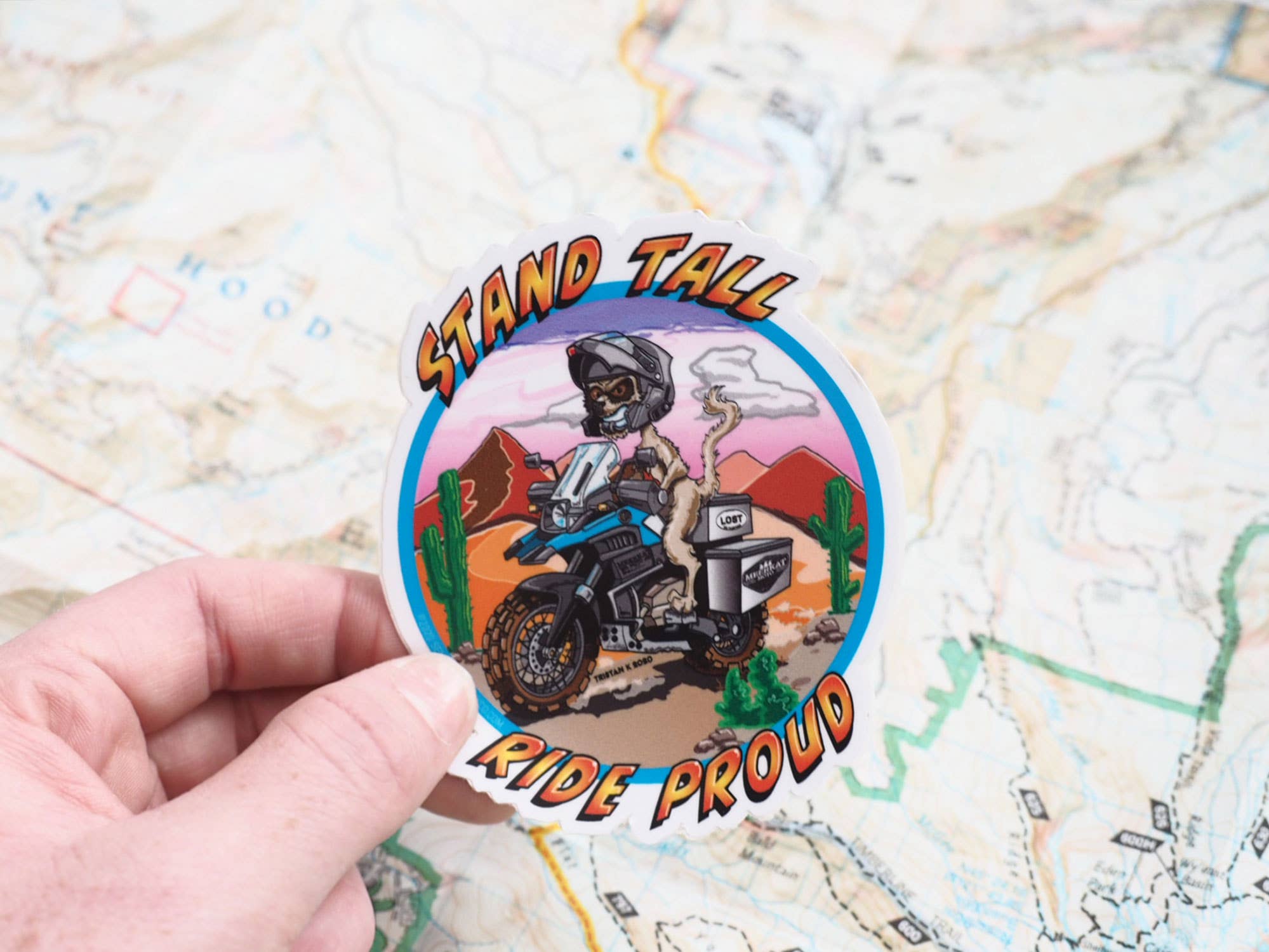 Sentinel Supply - Wholesale Sticker - Meerkat Moto Desert Art Stickers for ADV Motorcycles0