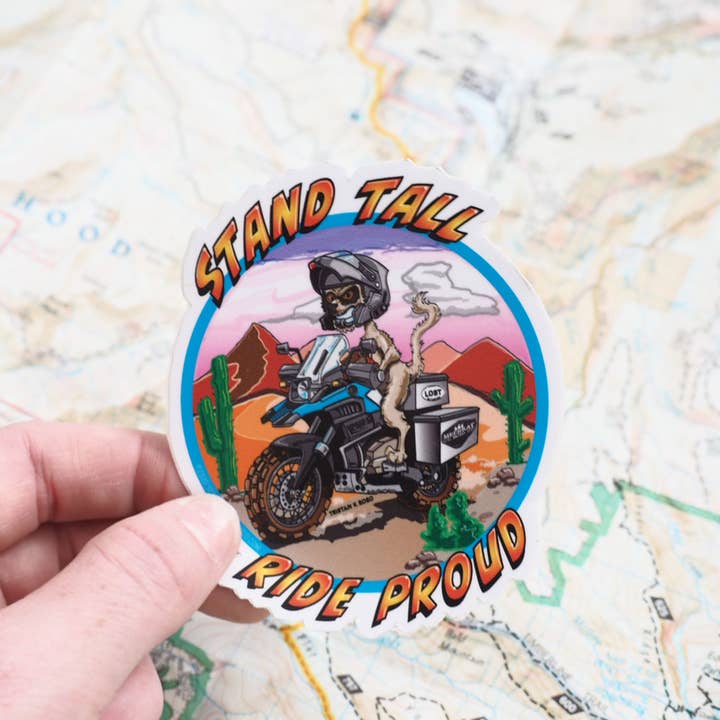 Sentinel Supply - Wholesale Sticker - Meerkat Moto Desert Art Stickers for ADV Motorcycles