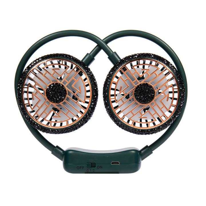 Ole - Wholesale Handheld Electric Fan - Ceramic Rhinestone Neck Fans CR00582