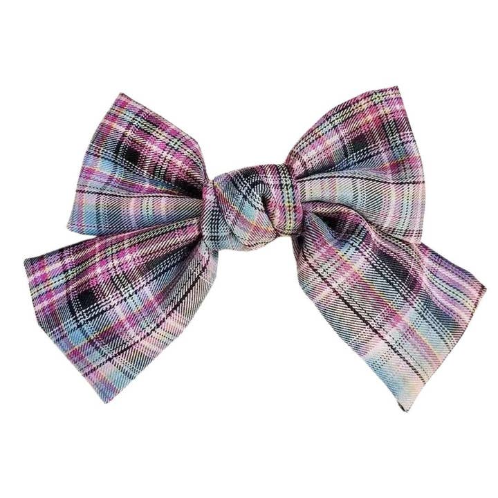 Blå och lila rutig hårspänne/hårrosett/hårklämma för wholesale av Fleur de lys collections