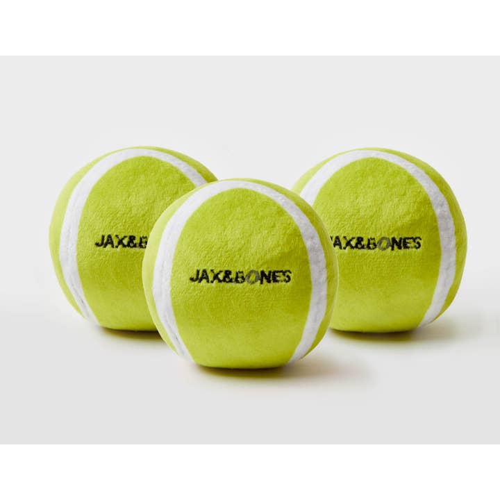 Tennis Ball Plush Dog Toy w/ Squeaker - Three Pack for wholesale by Jax & Bones