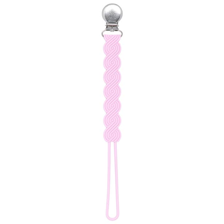 Waverly Pink All Silicone Modern Pacifier Clip for wholesale by Three Little Tots