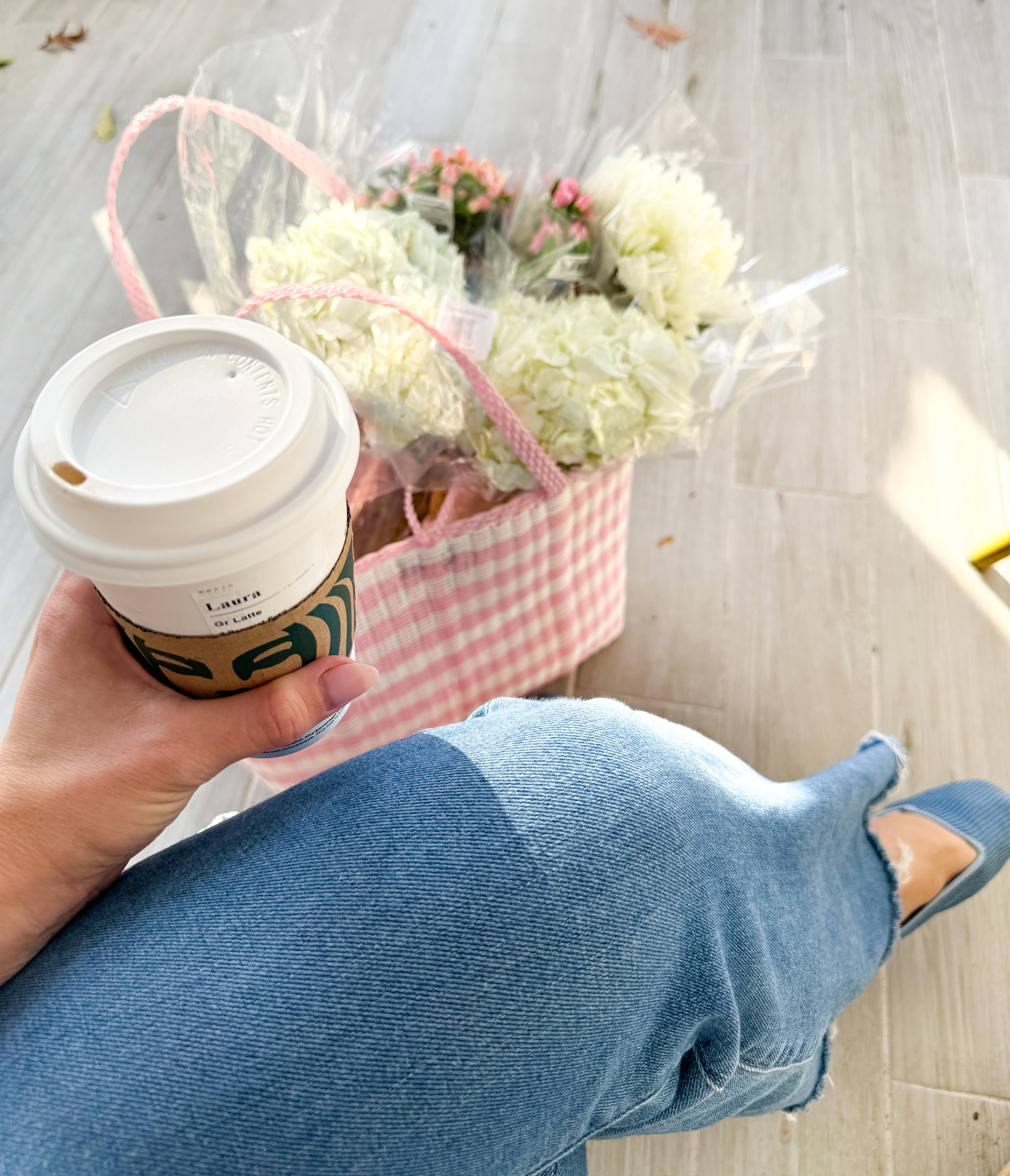 The Lilley Line - Wholesale Tote Bag - Women's - Medium, Lined Paper Stripe in Baby Pink + White3