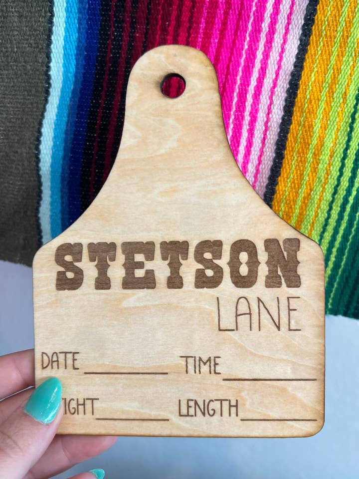 Custom Baby Cow Tag Name Sign for wholesale by Retro Ranch Creations Wholesale
