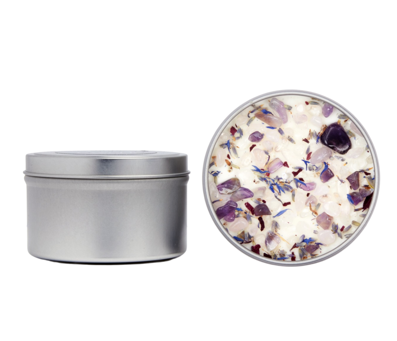 New Moon Beginnings - Wholesale Jar/Filled Candle - Stress Relief Candles - Lavender Herb & Crystal Candles0