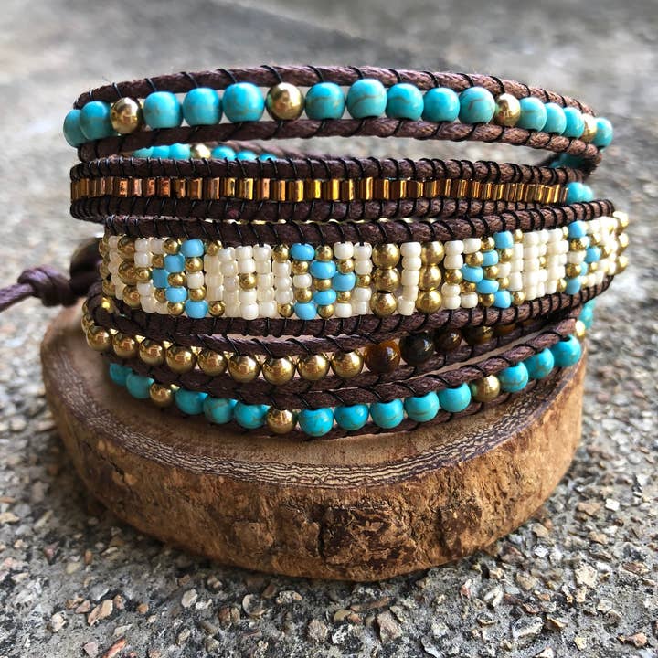 Handgefertigte 5 Wickelarmbänder - böhmisches Armband für den Großhandel von SoulTika