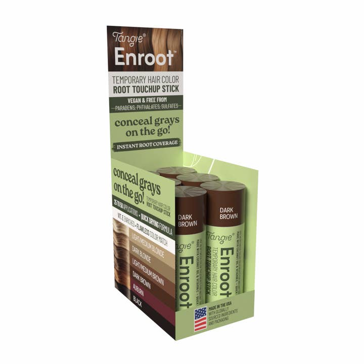 Tangie Enroot Root Touch-Up- Temporary, Dark Brown x6 units for wholesale by Tangie LLC