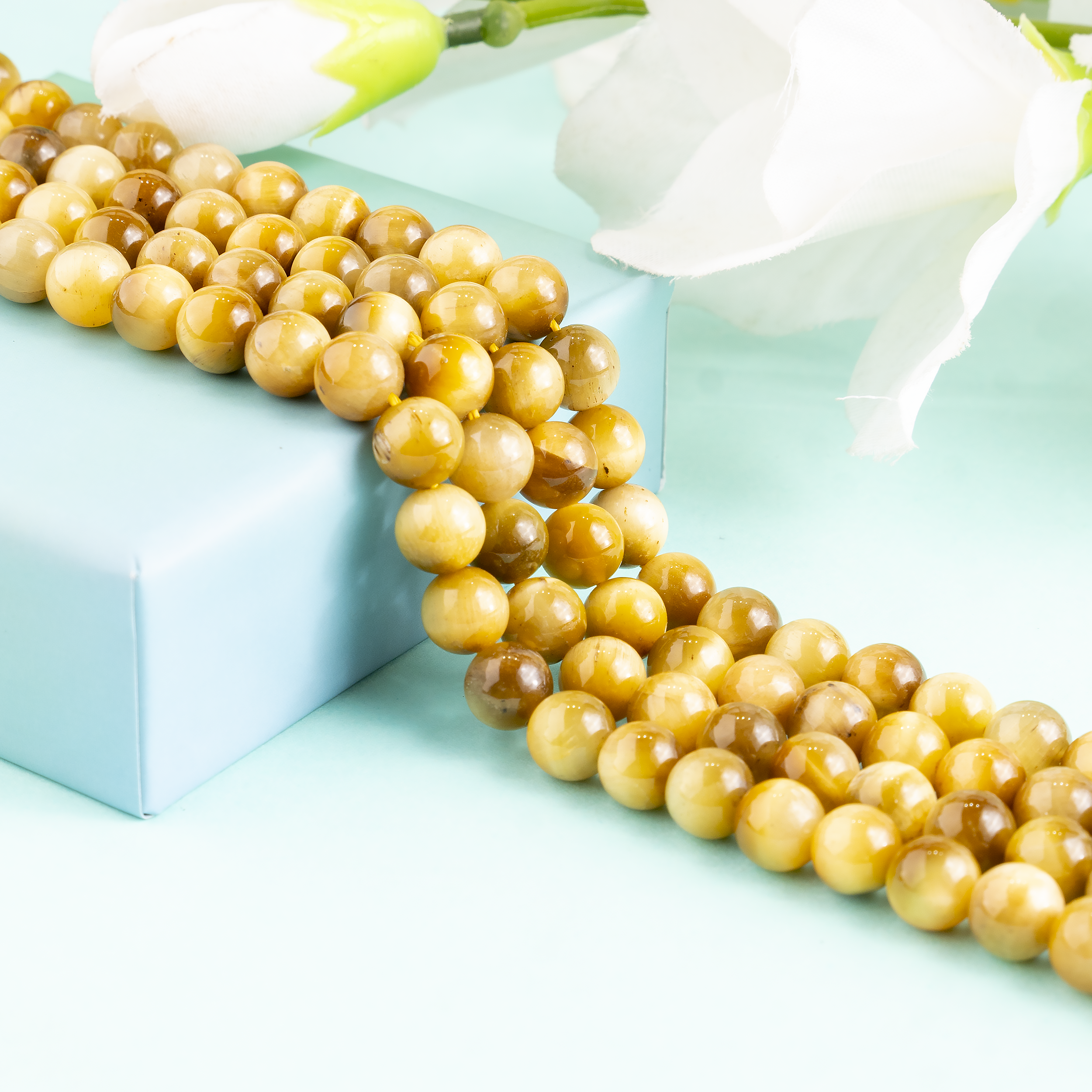 Soothing Crystals Beads - Wholesale Beads - Crystal Round Beads | Tiger Cats Eye Yellow | Gemstone Beads9