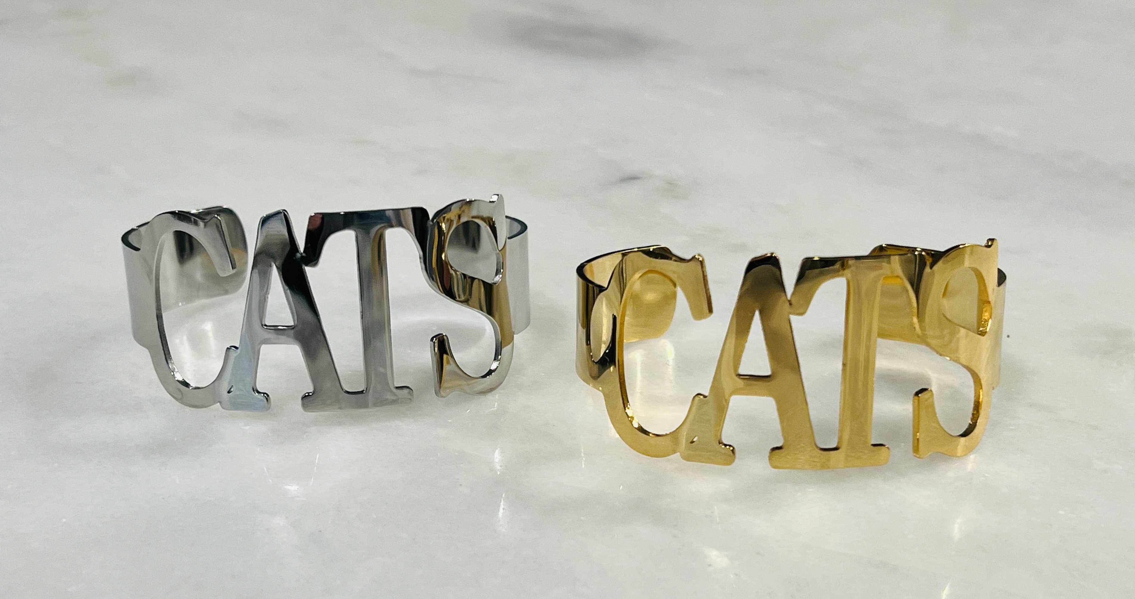 Steele Sloan Designs - Wholesale Cuff Bracelet - CATS Bangle Bracelets Tarnish Resistant All Caps -Go CATS0