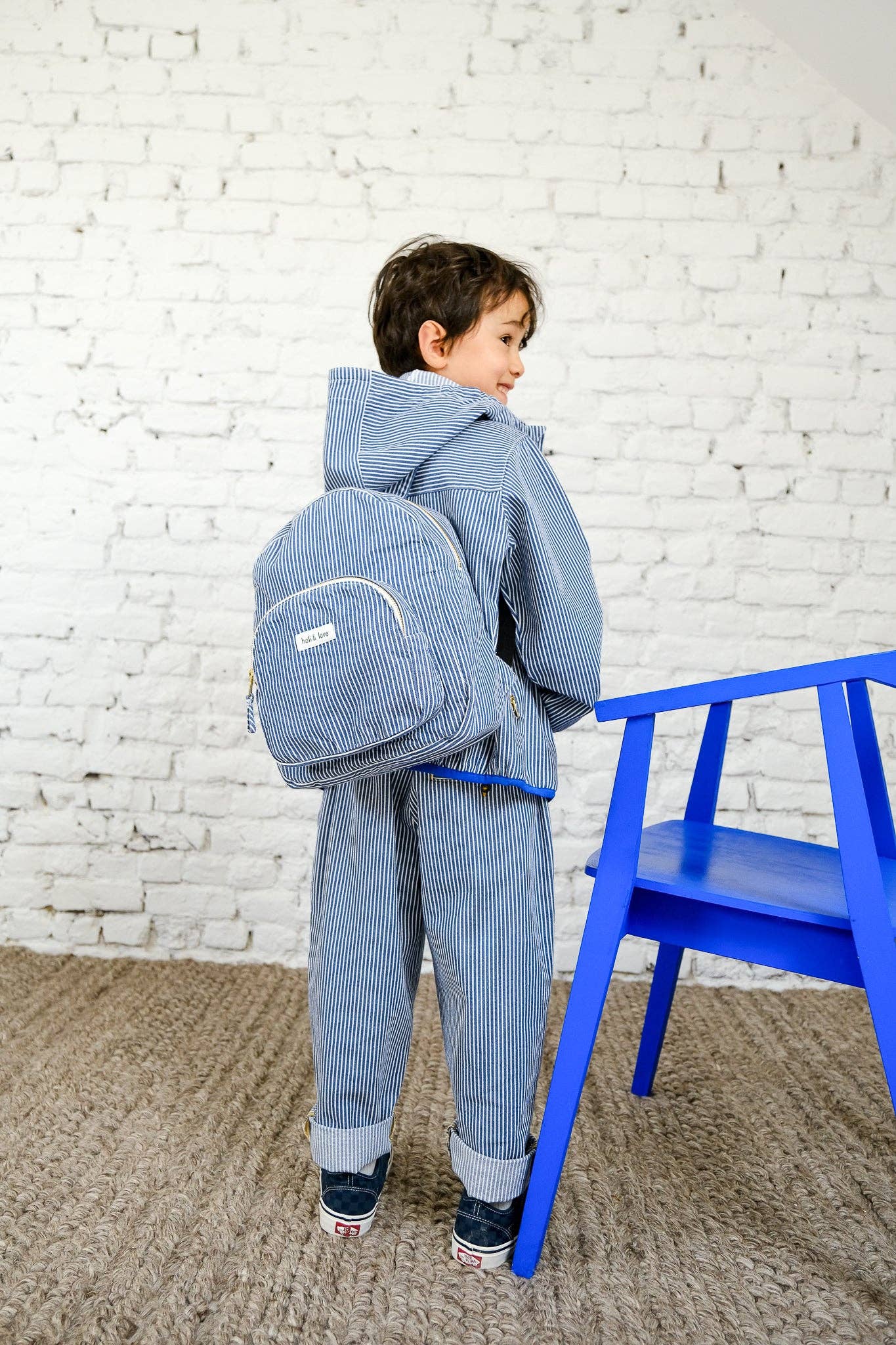 Denimstriber Rygsæk med denimstriber for engroshandel på Faire