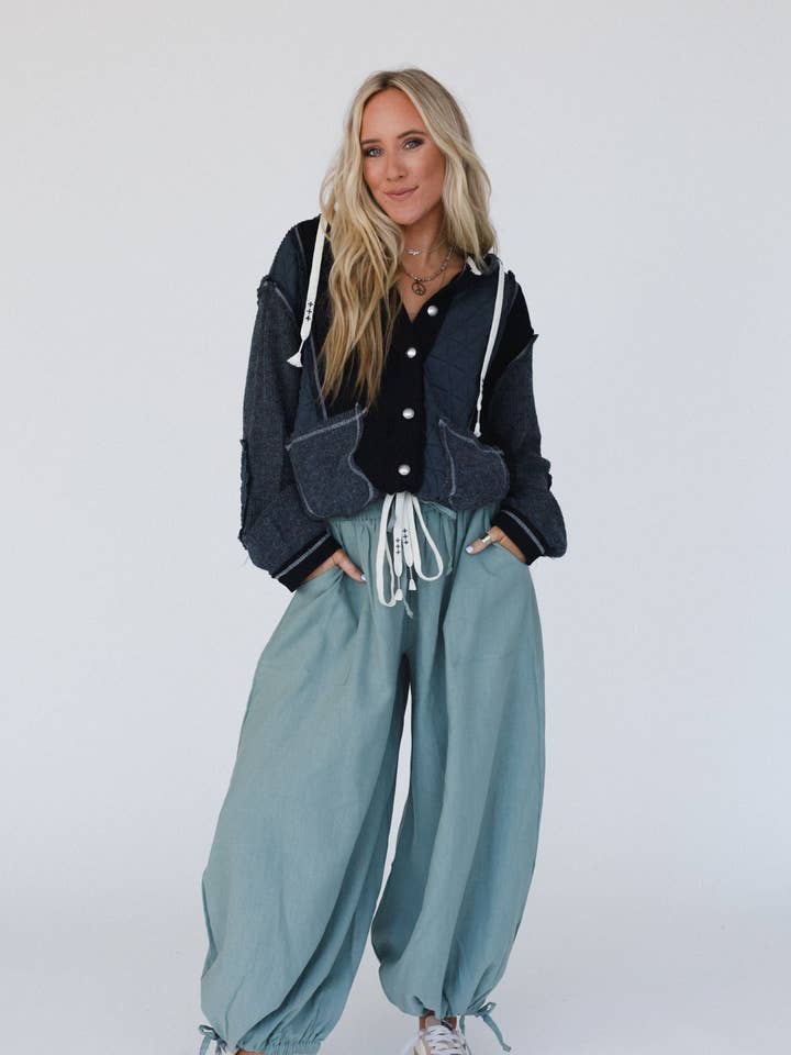 Theadora Wide Leg Cinched Pants - Light Olive for wholesale by Three Bird Nest