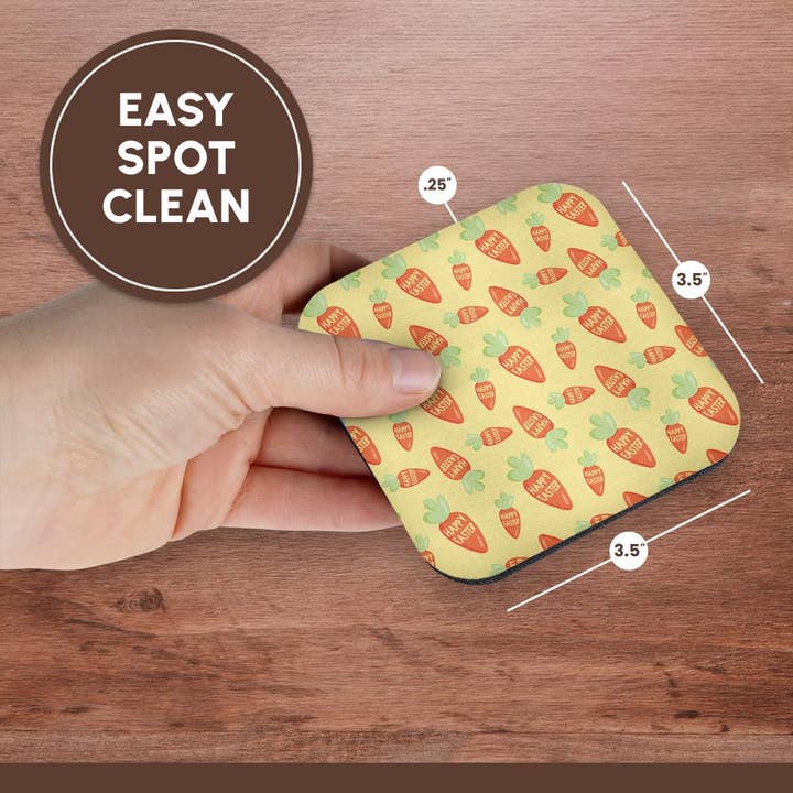 3dRose - Wholesale Coasters - 3dRose, Happy Easter Carrots Pattern, Coaster13