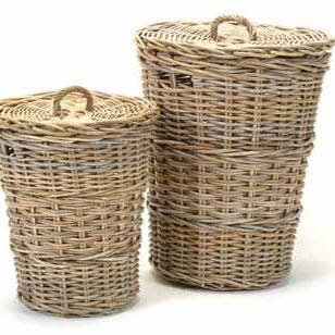 Bacon Basketware - Wholesale Laundry Hamper - 2 Piece Rattan Laundry Hamper Set