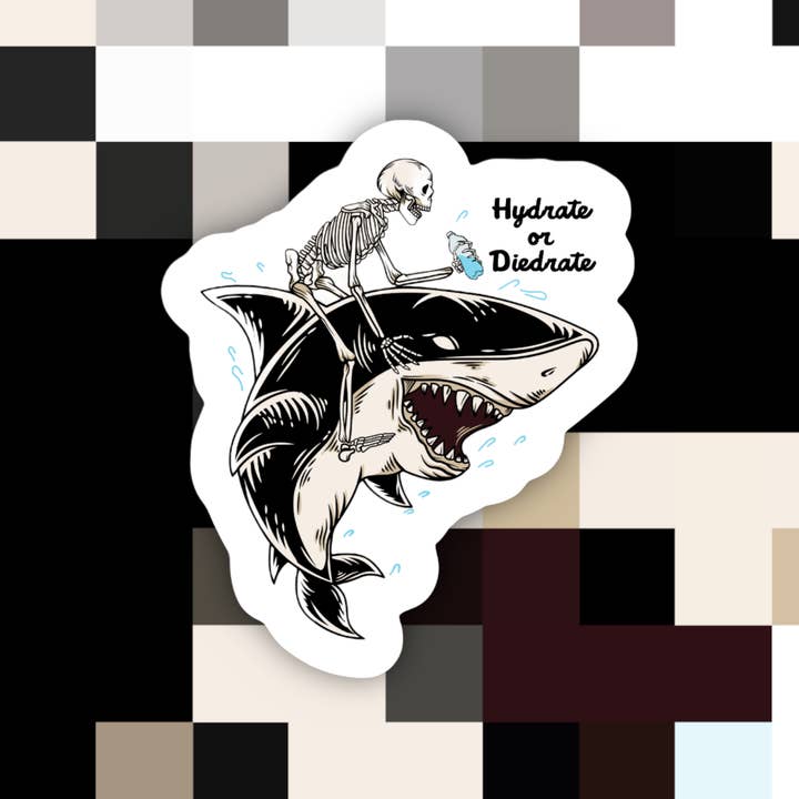 Ace the Pitmatian Co - Wholesale Sticker - Hydrate or Diedrate Shark Sticker