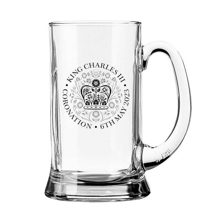 Madry – wholesale Beer glass/mug – King Charles Commemorative Coronation Glass Tankard