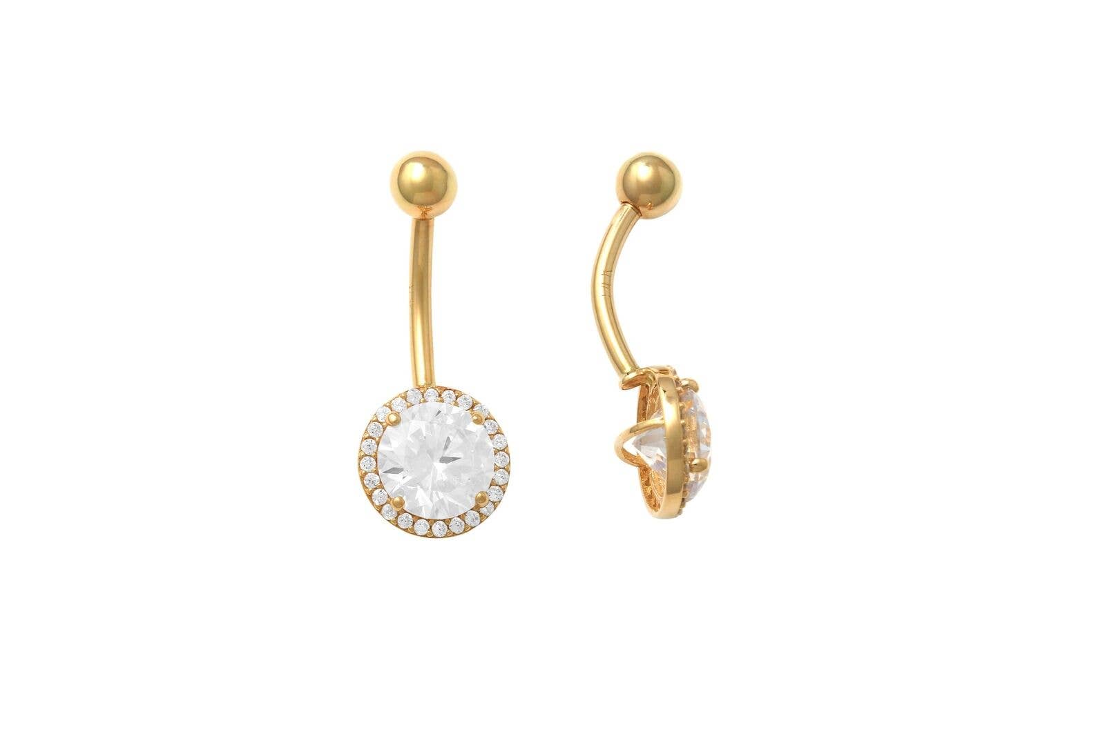 Zahav Jewelry - Venta al por mayor Piercings para ombligo - Oro macizo de 10 quilates | ombligo redondo I, anillo naval | anillos para ombligo | Body Jewe0