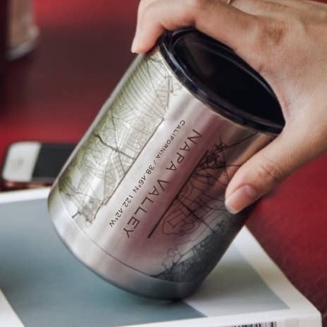 Napa Valley CA Topographic Map Insulated Cup for wholesale by JACE.design