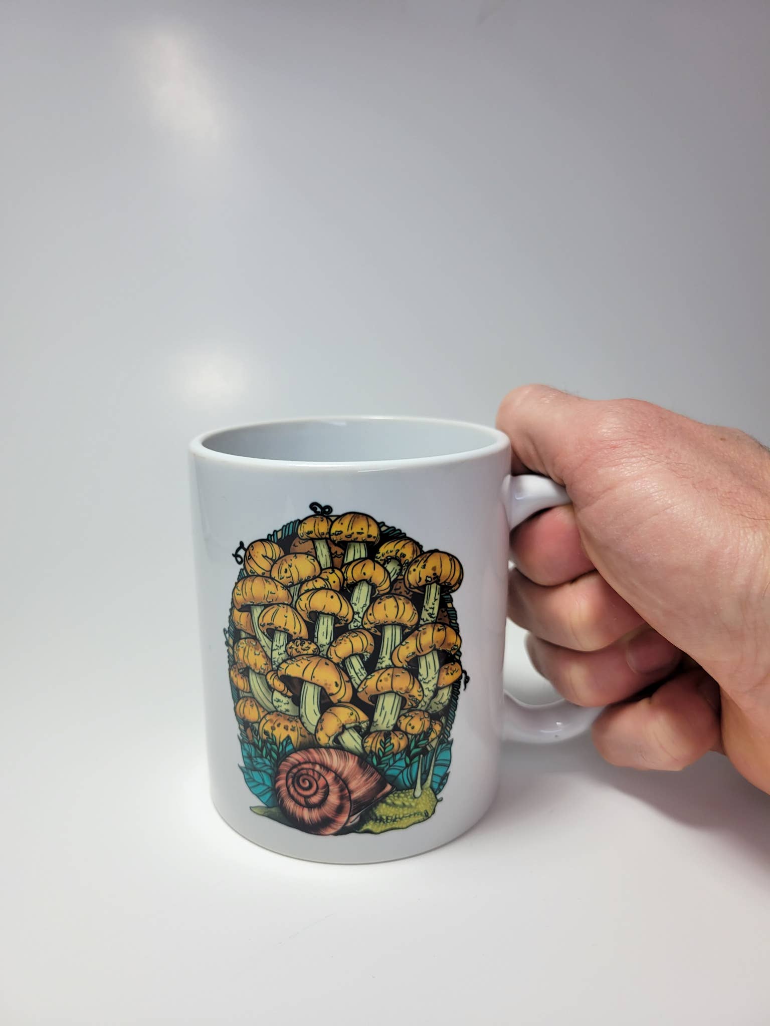 Mushroom Marauder – wholesale Coffee mug – Land Snail and Chestnut Mushrooms Mug | 11oz/15oz8