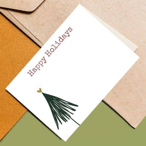 MINI CARTE HAPPY HOLIDAYS GREEN TREE pour la vente par Stickerlishious