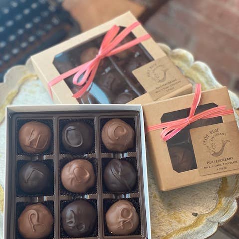 Olive Rose Chocolates 4 Piece mixed flavors Buttercreams for wholesale by Olive Rose Chocolates