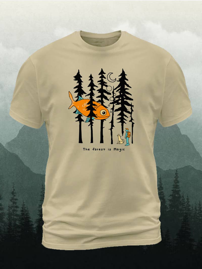 Tourtiwi - Wholesale Screen Printed T-Shirt - Women's - Forest Is Magic Printed Short-Sleeved Shirt2