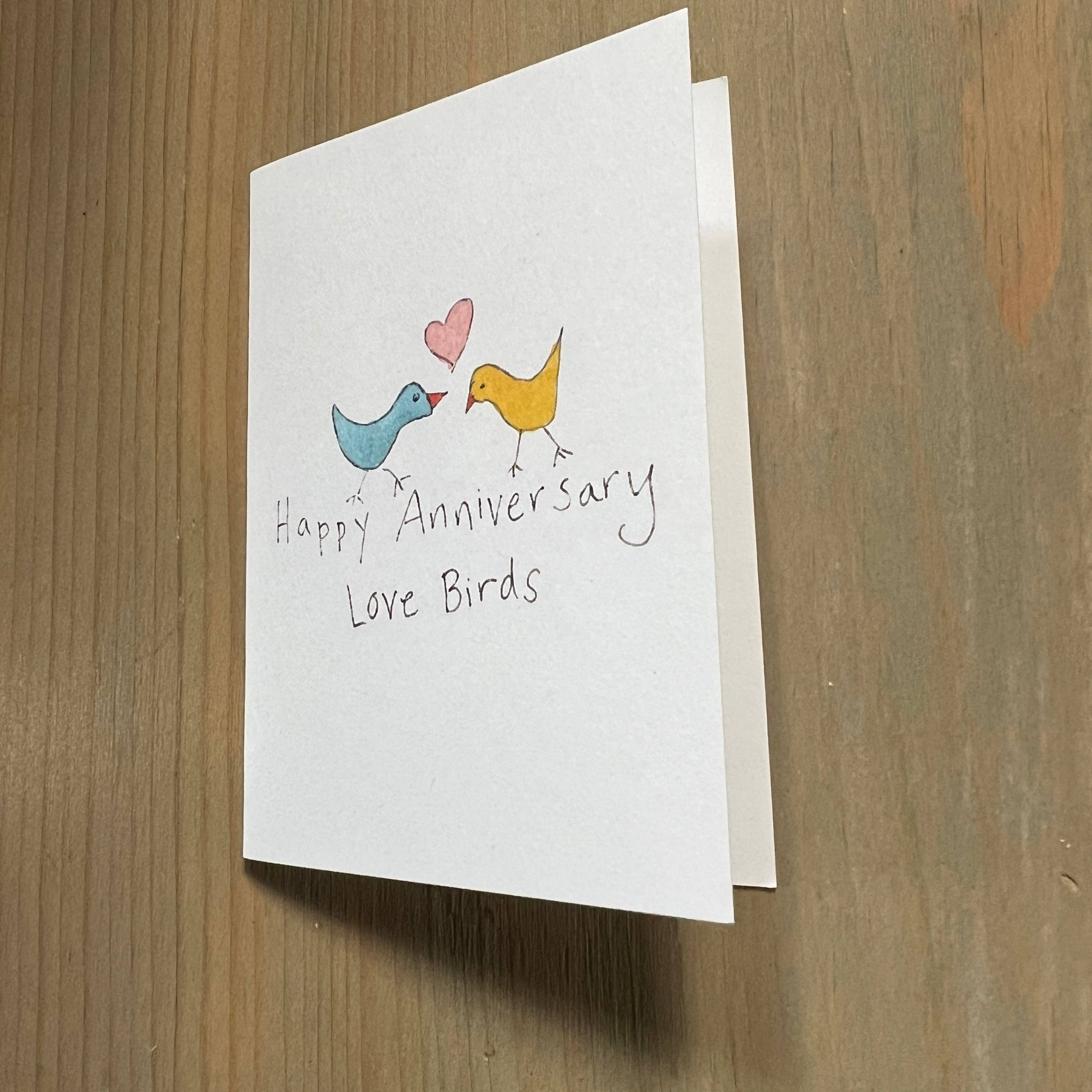 Zucchini Fish - Wholesale Anniversary Card - Happy Anniversary Love Birds Enclosure Card4