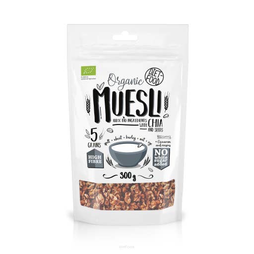Diet Food – Engroshandel Granola – Økologisk müsli med chiafrø 300 g
