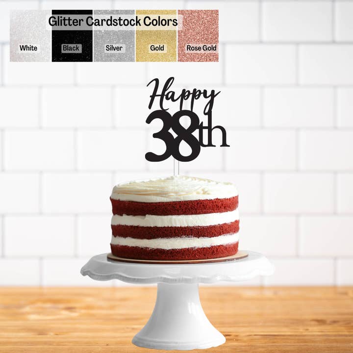 Glitter Number Birthday Cake Topper Ages 31-40 for wholesale by K Bromell Design