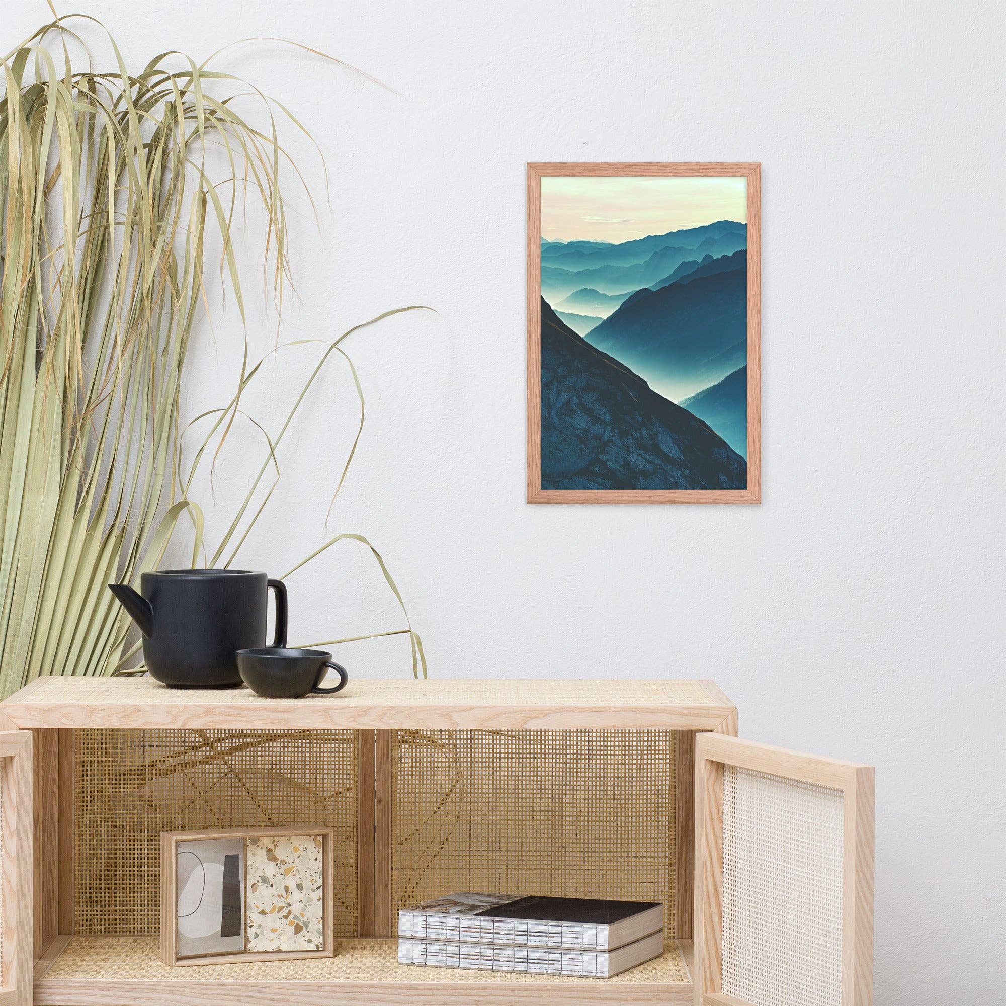 Pipa Wall Art & Home Decor – wholesale Art print – Misty Blue Silhouette Mountain Range Photo Framed Art14