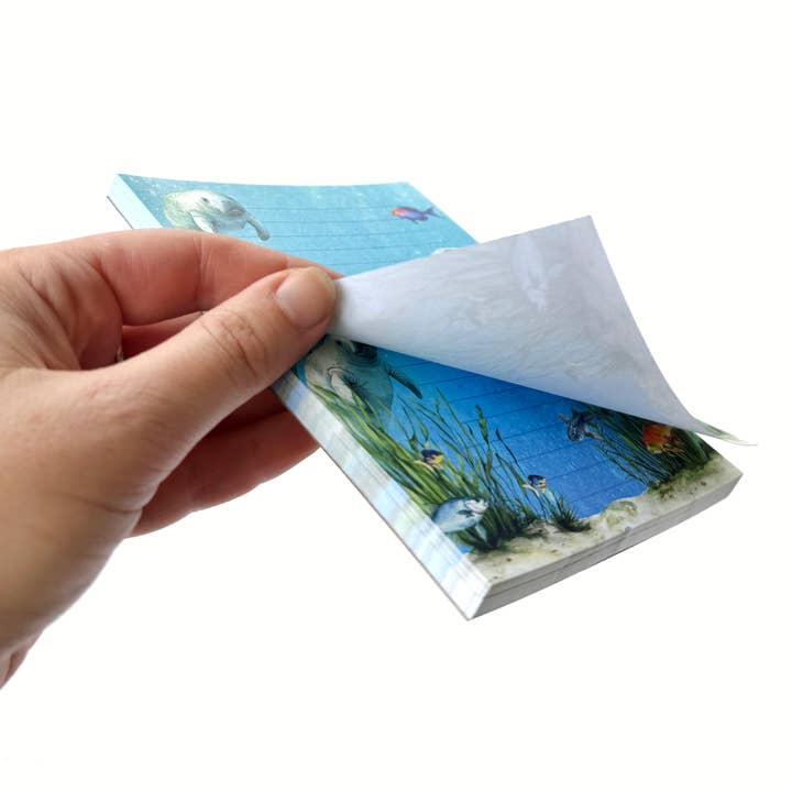 Art by Sharell - Wholesale Notepad - Manatee Notepad, 50 sheets, 4.25" x 5.5" Florida Stationery4