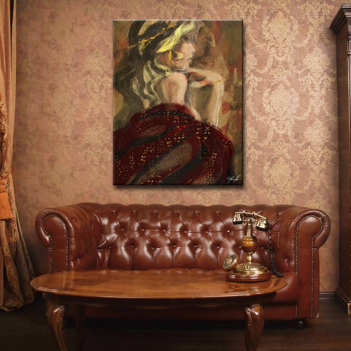 Ready2HangArt Wrapped Canvas Nude 'December' by Penelope for wholesale by Ready2hangart, Inc.