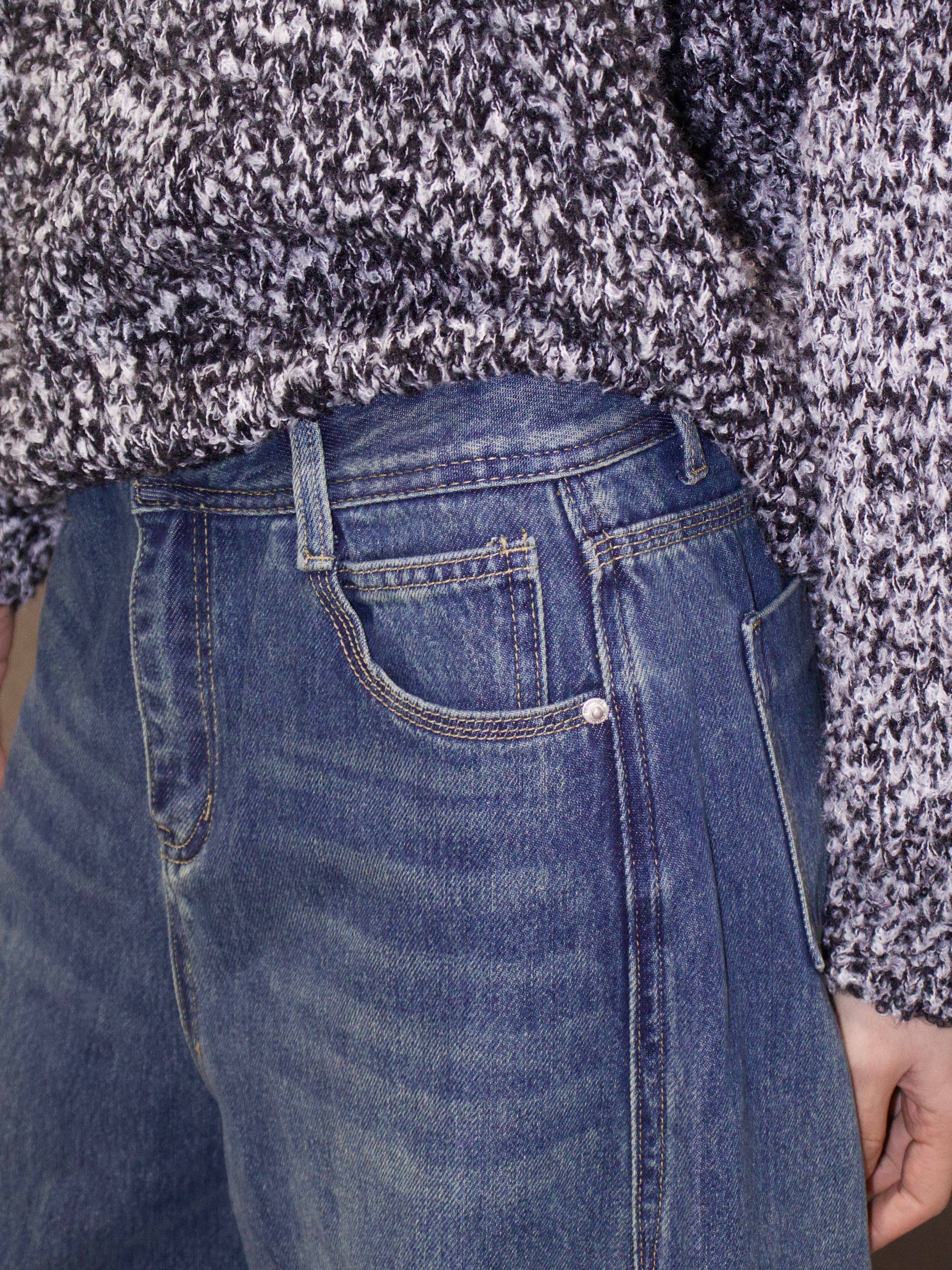 Blue Mid-Rise Wide Jean for wholesale on Faire3