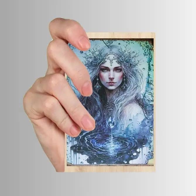 Ice Blue Witches - Set of 10 4" x 6" Decoupage Wood Panels for wholesale by Slightly Askew Art