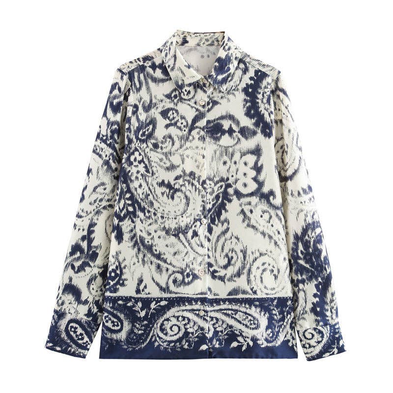 Marayn - Wholesale Lounge Set - Women's - Autumn Silk Print Set Elegant  Effortless Style11