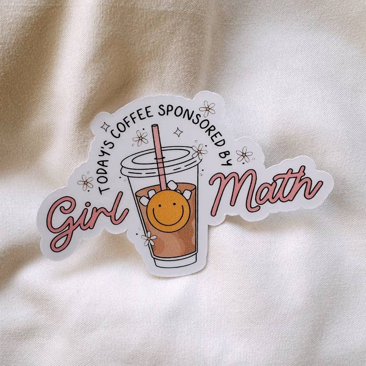 El café de hoy patrocinado por Girl Math Sticker para venta al por mayor de amarieacreates